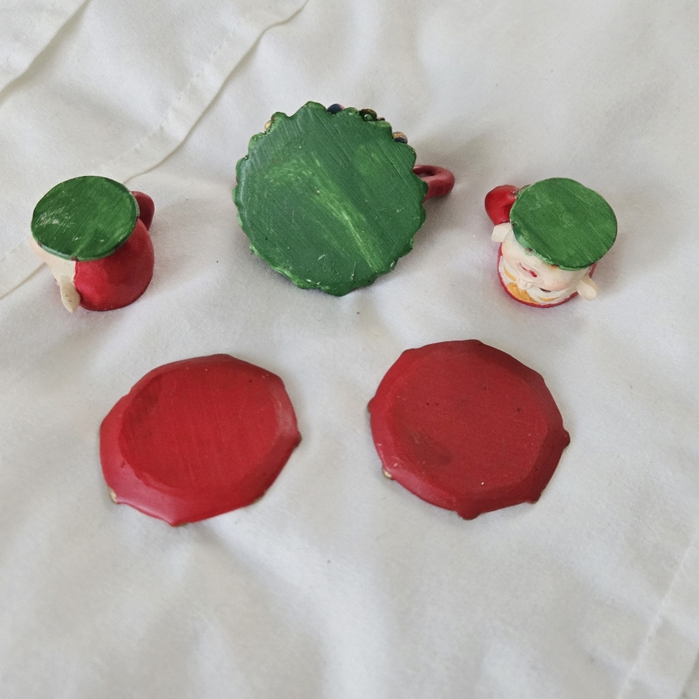 Vintage Chadwick Miller Collectible Christmas Elf Tea Miniature Tiny Set - Picture 8 of 8